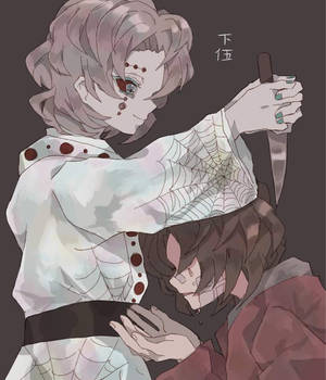 Imagine de fundal cu Rui din Demon Slayer, fan art