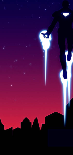 Wallpaper S10+ Silhoueta Ironman — iPhone 15 Plus Fundal