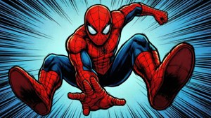 Un vector în stil comic cu Spiderman sărind spre privitor. — Spiderman Fundal