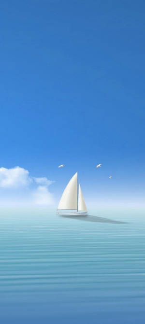 Fond de ecran Samsung S21 Ultra Barcă cu Pânză Liniștită