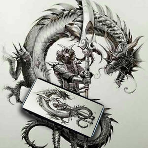 Samurai japonez cu dragon — Samurai japonez Fundal