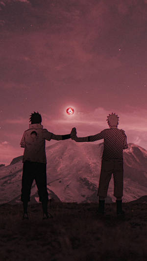 Sasuke și Naruto iPhone Anime Vedere Spate — Naruto uzumaki Fundal
