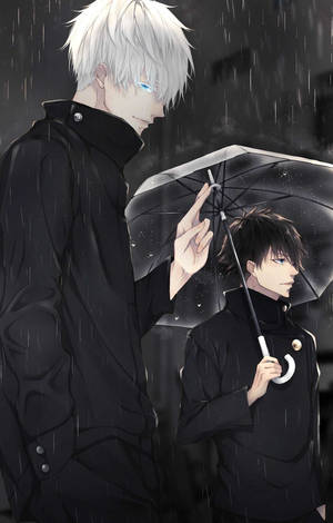 Satoru și Megumi Jujutsu Kaisen telefon întuneric ploaie — RedMagic Astra Fundal