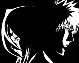 Scene Anime Alb-Negru — Anime Alb Negru Fundal