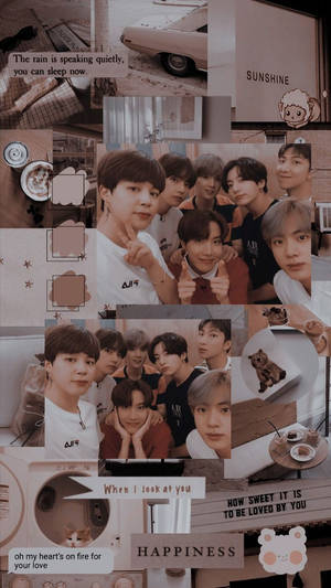 Selfie estetică BTS cu fețe amuzante — Bts estetică Fundal