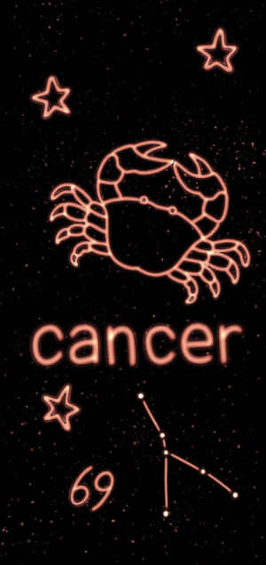 Semn zodiacal Rac drăguț, neon portocaliu — Oppo A6k Fundal