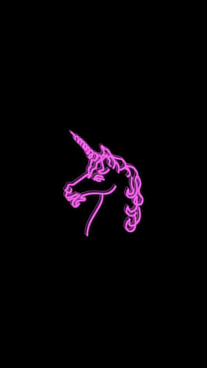 Unicorn neon roz drăguț — Neon Fundal