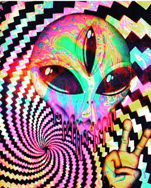 Semnul Păcii Extraterestru Estetică Trippy — Trippy estetică Fundal