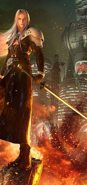 Sephiroth ilustrație digitală detaliată wallpaper