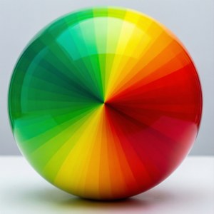 O sferă vibrantă cu gradient radial, multiple opriri de culoare și un finisaj lucios. — Pixel Watch Fundal