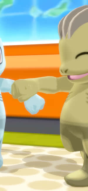 Shiny Machop Pokemon Cu Ochi Zâmbitori — Huawei nova Fundal