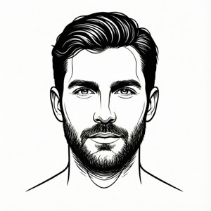 Față sigma masculină în linie artă minimalistă. — Pixel Watch 3 Fundal