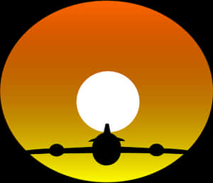 Siluetă de avion la apus
