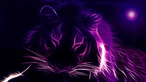 Siluetă estetică de tigru violet neon