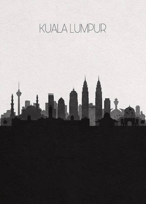 Fond de ecran silueta Kuala Lumpur — Oppo Pad 5 Mat Display Fundal