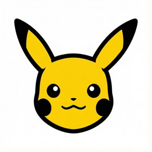 Siluetă minimalistă a feței Pikachu pe fundal alb. — Pixel Watch 5 Fundal