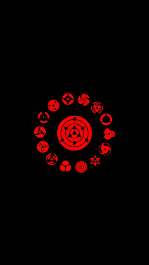 Fond de ecran simbol Naruto negru roșu — Simbol naruto Fundal