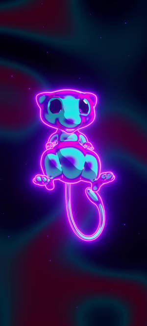 Wallpaper Mew neon stralucitor — Pixel 11 Fundal