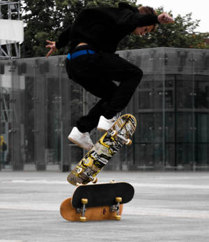 Truc Ollie pe Skateboard wallpaper. — Galaxy Z Fold Fundal