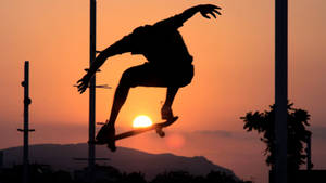 Skater boy estetic cu apus wallpaper — Estetică skater boy Fundal