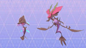 Skrelp și Dragalge pe fundal violet — Pokemon Fundal
