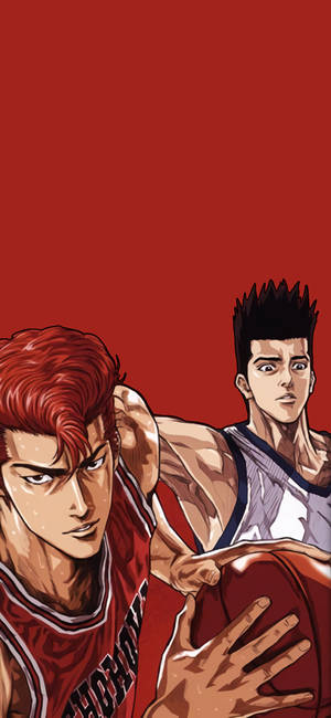 Wallpaper Slam Dunk Sakuragi și Sendoh — iPhone 17 Fundal