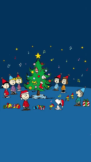 Fond de ecran Snoopy Cântând de Crăciun — Snoopy de crăciun Fundal
