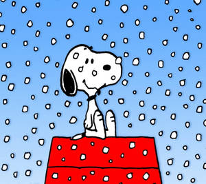 Snoopy Casă de Zăpadă de Crăciun Fundal — Snoopy de crăciun Fundal