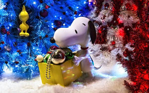 Snoopy Crăciun 3D Fundal — Snoopy de crăciun Fundal