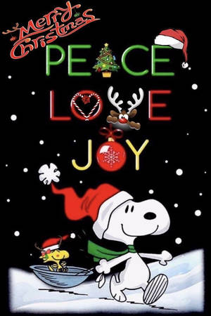 Fond de ecran Snoopy Crăciun Pace Iubire Bucurie — Snoopy de crăciun Fundal
