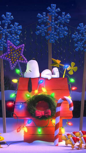 Snoopy Decorațiuni 3D de Crăciun Fundal — Snoopy de crăciun Fundal
