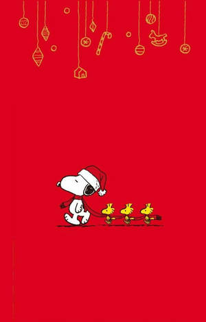 Tapet Snoopy Fular Roșu de Crăciun