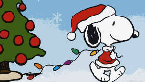 Fond de ecran Snoopy Lumini de Crăciun