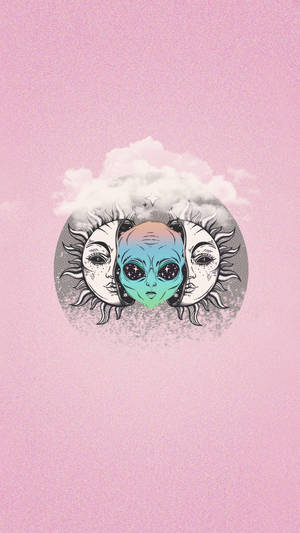 Soarele Alien Estetică Trippy — Trippy estetică Fundal