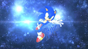 Tapet cu Sonic în spațiu, cu milioane de stele și sclipiri de lumină. — Spațiu cosmic GIF Fundal