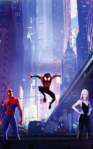 Fond de ecran mobil Spider-Man trio Spider-Verse — Galaxy Tab Fundal