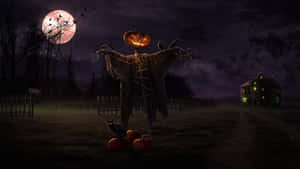 Sperietoare cu Cap de Dovleac Pfp Infricosator — Halloween înfricoșător Fundal