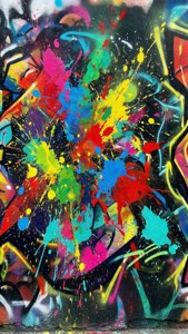 Stropsi colorati de graffiti și forme abstracte, fundal de pereche de artă stradală energică pentru iPhone 12 Pro Max — iPhone 12 Pro Max Fundal