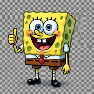SpongeBob făcând cu degetul sus, pe fundal transparent — Motorola Razr 2026 Fundal