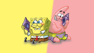 SpongeBob și Patrick în galben și roz