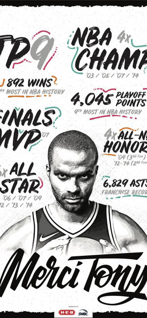 Statistici Basketball Tony Parker — iPhone 14 Fundal
