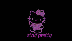 Stay Pretty Hello Kitty Negru — Hello kitty estetic Fundal