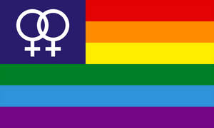 Steag Lesbian Estetic cu Simbolul Dublu Venus — Dragostea este dragoste Fundal