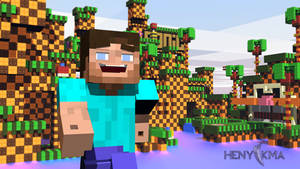 fundal Minecraft Steve care râde