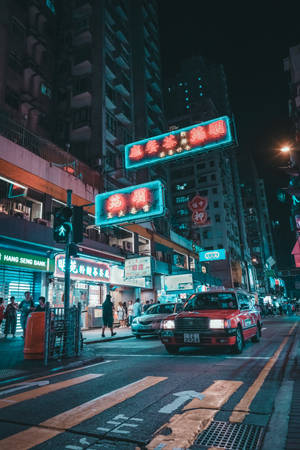 Stradă din Hong Kong cu semn neon — Xiaomi Pad 7 Ultra Fundal