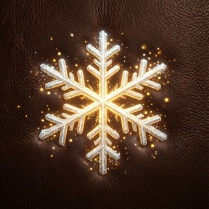 Emoji fulg de nea cu stralucire aurie pe un fundal maro închis. — Tecno Phantom Fundal