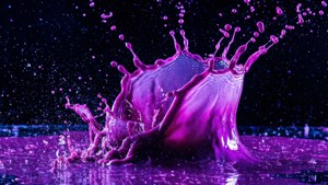 Un strop dinamic de lichid violet neon. — Mov neon Fundal