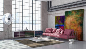 Wallpaper sufragerie cu finisaj beton — Pro Display XDR Fundal