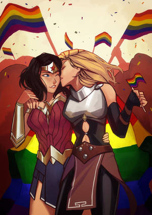 Fundal cu supereroi lesbiene anime — Anime Lesbian Fundal