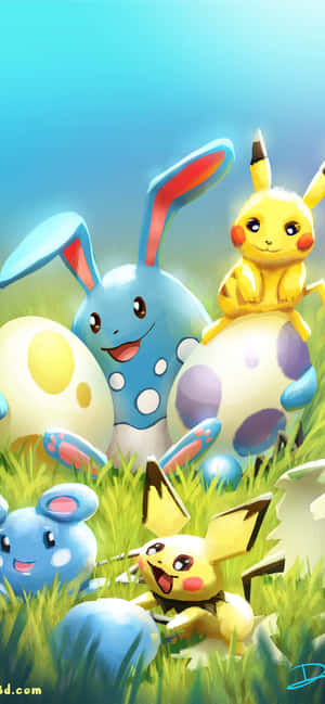 Drăgălașii Pikachu și Eevee — iPhone 17 Pro Max Fundal